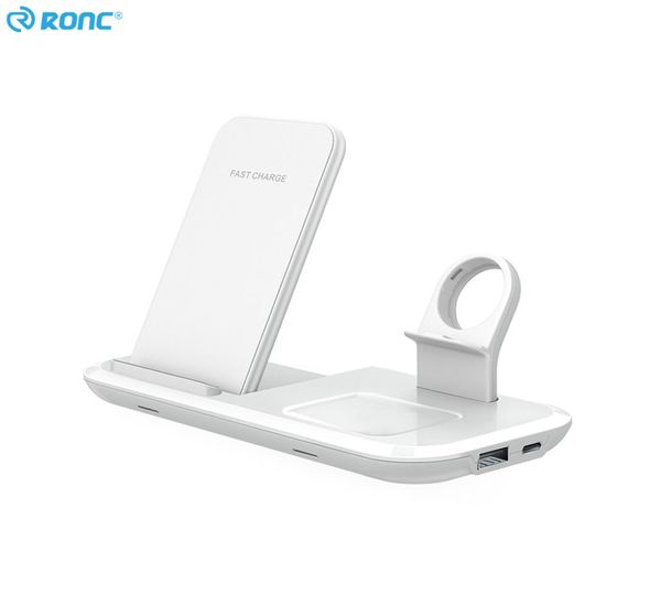 Cargador inalámbrico 3 en 1 de 15W, soporte estándar QI, estación de carga rápida, cargador de teléfono para Apple iPhone, auriculares y reloj con 2553877