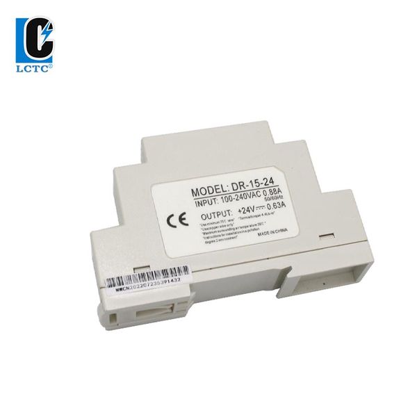 15W 5V 12V 15V Voltaje de salida de 24 V DR-15 Serie 0.63A 1A 1.25A 2.4A Tipo de riel Transformador de la fuente de alimentación de conmutación de volumen pequeño