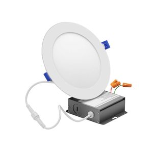 Plafonnier encastré ultra fin 15 W 6 pouces avec boîte de jonction, blanc froid 4000 K 5000 K 6000 K, downlight anti-canne à intensité variable, lot de 12