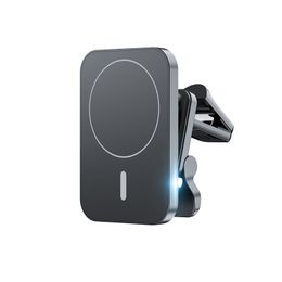 Cargador inalámbrico magnético Qi rápido de 15 W, soporte para teléfono con salida de aire para coche, Compatible con funda Magsafe para iPhone 14 13 12 Pro Mini Max