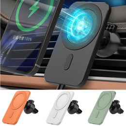 Cargador inalámbrico magnético para coche, soporte de carga rápida de 15w para teléfono con ventilación de aire para Iphone 12 Pro Max 12 Mini Magsafe