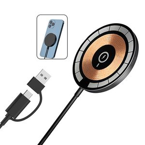 15w draagbaar draadloos opladen voor smartphone aluminium draadloze oplader telefoon draadloze oplader voor Apple Iphone magnetisch met doos