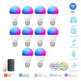 15W WiFi E27 RGBCW LED BUBBE BUBBE TUYA SMART Life Bulbs Dimmable Timer Lamp Bulbs Vocal Control via Google Home Alexa Alice