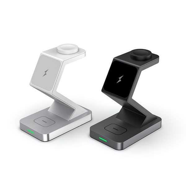 15W Wireless Charger Stand para iPhone 14 13 12 11 8 Apple Watch 3 en 1 Estación de acoplamiento de carga rápida para AirPods Pro IWatch 8 7 Samsung Xiaomi Cellphones