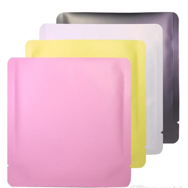15X15 cm couleur différente blanc/jaune/rose/noir thermoscellable feuille d'aluminium pochette plate sac d'emballage à dessus ouvert pochette sous vide