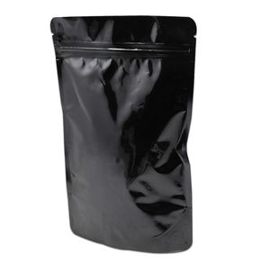 15x23cm Ziplock Aluminium Foil Bag Heat Seal Black Pure Mylar Foil Package Bag Zipper Pouch For Tea Flower Food Storage 20pcs Lot224W