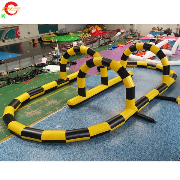 15x8 m (50x26ft) avec ventilateur bateau gratuit activités de plein air gonflable Gokart course piste jeu jouets Didi voiture Bumber balles course arène à vendre