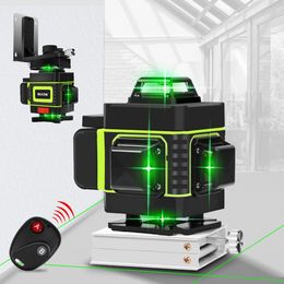 16/12 Lijnen 4D Laserniveaus Groene lijn Zelfniveau 360 Horizontaal en verticaal Kruis Super krachtig oranje laseriveau