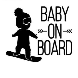 16 12 cm bianco nero bambino a bordo decalcomania per auto ragazzo su snowboard vivyl adesivi per auto CA-582307j