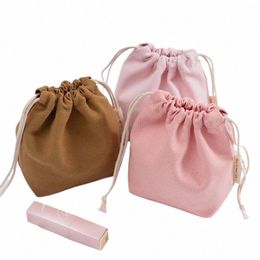16 * 14 * 6 cm Petit sac à cordon Poches en toile portables Sacs à cosmétiques Femmes Sac de rangement de voyage Cott Fourre-tout Pochette Sac à bijoux p0E4 #