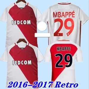 16 17 als Monaco Soccer Jerseys Home Mbappe Falcao Bernando Carrillo Germain Fabinho League Champion Maillot Vintage Classic Football Shirt