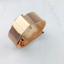 16 18 20 22mm roestvrij staal metalen horlogeband band armband zwart rose goud zilver