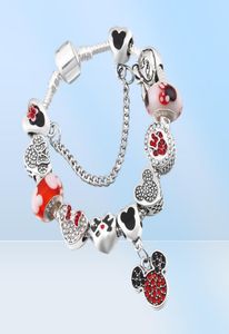 16-21cm Bracelet de charme européen Bracelet Sweet Mouse Charm Beads 925 Silver chaîne pour enfants Accessoires de bijoux de bricolage avec cadeaux Box8902717
