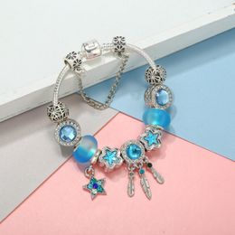 Pulsera de hueso de serpiente de 16-21 cm Serie Starry Sky Joyería para mujer Pulseras de cuentas de estrellas de diamantes de lujo sin cambio de color Joyería boutique Pulseras de regalo al por mayor