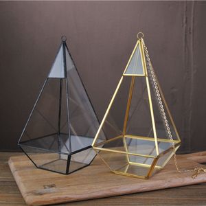 16*23Cm Miniatuur Glazen Terrarium Geometrische Diamant Desktop Tuin Planter Indoor Kas Vetplanten Home Decor FMT2160