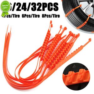 16/24/32 Uds. Cadenas de nieve para neumáticos de coche, rueda de coche Universal de invierno para exteriores, cadena antideslizante, accesorios de seguridad para coche