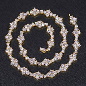 16-24 inch geel wit goud vergulde 5 mm Cz stenen tennisketen ketting punk sieraden ketting kettingen voor mannen vrouwen cadeau