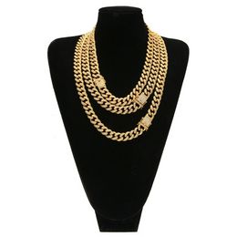 16-24 inch zirkoon Cubaanse linkketen Nekclace bling hiphop sieraden set 18k gouden diamant buckle link kettingen kettingen voor mannen will en zandige dropship service