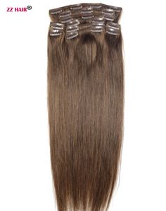 16-28 inches 10pcs Set 160g 100% Brazilian Remy Clip-in Human Hair Extensions Clips Full Head Natural Straight
