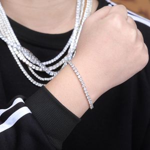 16-30 pouces réelle 5 mm plaque d'or bling bling cubic zirconia chaîne de cou collier coullier diamant colliers longs bijoux bijoux hiphop pour hommes femmes