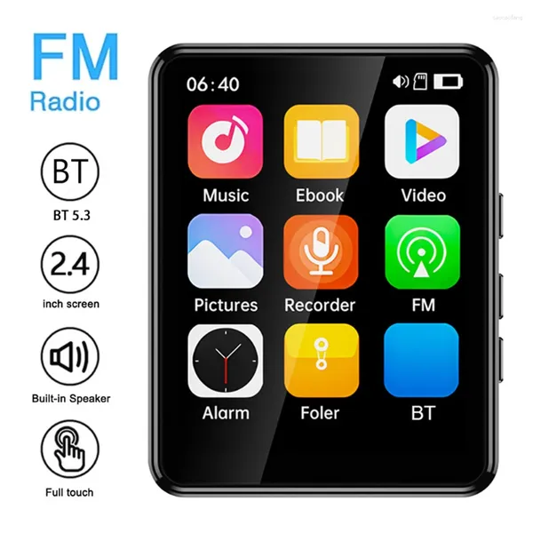 16/32/64 Go MP3 lecteur 2,4 pouces à écran tactile Musique portable Bluetooth-compatible5.3 avec haut-parleur FM Radio Radio