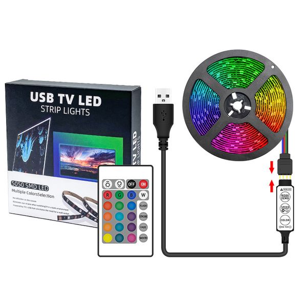 Tira de luces LED que cambian de color de 16.4 pies, luces LED Bluetooth, control de aplicaciones, caja de control remoto, 24 escenas y luz de sincronización de música para dormitorio, cocina, fiestas, usalight