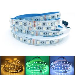 Bande LED 5050 RVB double rangée de 16,4 pieds, 5 m, 600 LED SMD, tube lumineux étanche 12 V, gaine en silicone IP67 pour fête de mariage, éclairage extérieur de vacances maintenant