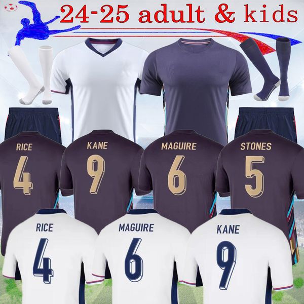 16-4XL 2024 KANE Home Soccer Jerseys Hommes Enfants Kit Sterling Angleterre Rashford Mount Lingard Vardy Dele 23 24 25 Football EGL Chemise de l'équipe nationale