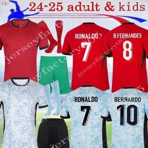 2024 Portugal Thuis voetbalshirts Ronaldo heren kindertenue FANS speler versie 24 25 CR7 DANILO Voetbalshirts BRUNO FERNANDES JOAO FELIX RUBEN RAFA LEAO maat S-4XL
