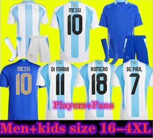 16-4XL 24 25 MESSISS ArgentinaS Home Away Voetbalshirts 2024 J.AAREZ DI MARIA DYBALA MARTINEZ ALLISTER MARADONA Heren Kindervoetbalshirt Fans Speler