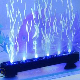 16-55CM Aquarium Aquarium LED bulles lumières lumière de plongée coloré étanche bande lumière lampe pompe à air ue US Plug320y