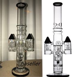 16.5inchs Gravity Glass Water Bongs Hookahs Percolator Pipes À Eau Fumer Bubbler Recycler dab Rigs avec 18mm Bol Tabac