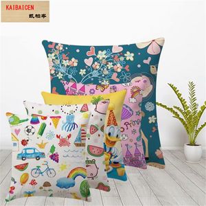 Taie d'oreiller en lin Sublimation Coussin d'oreiller vierge coton Coussin de coussin de coussin DIY Conception personnalisée 40 * 40cm