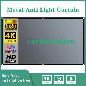 16: 9 Pantalla de proyector ALR Metal Cortina anti luz de tela reflectante de tela reflectante para Xiaomi DLP YG300 XGIMI H3 Halo Mogo Proyector