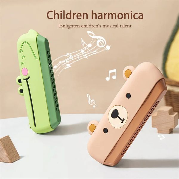 Harmonica en Silicone pour enfants, 16 trous, jouet éducatif Montessori, illumination pour bébé, Instrument à vent Musical, 240112