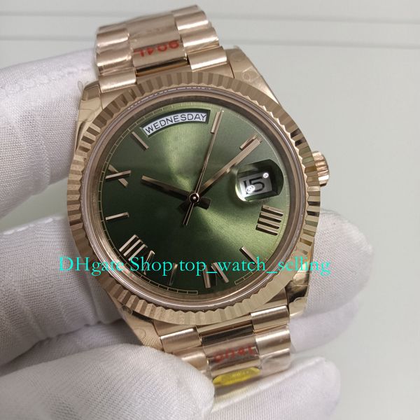 16 Color 904L Acero Relojes automáticos para hombre Fecha 40 mm Sólido 18k Everose Oro Verde oliva Esfera Zafiro Cristal Cal.3255 Movimiento Mecánico V12 Reloj Relojes de pulsera