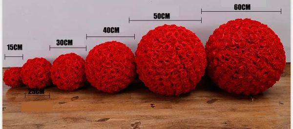 16 Couleur Mode Fleurs Artificielles Rose Boules Embrasser Boule Décorer Fleur De Mariage Jardin Marché Fête Décoration Cadeau De Noël 5 pcs