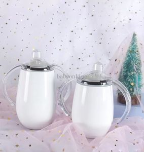 16 kleurrijke 10oz sublimatie sippy cups blanco diy baby melkfles met handgreep roestvrijstalen kinderen drinken tumbler fy4287 xu