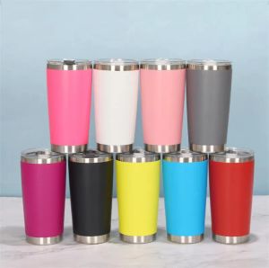 16 kleuren 20 oz Tuimelaars Rvs Vacuüm Geïsoleerde Dubbele Wand Wijnglas Thermische Kop Koffie Bier Mok Met Deksels voor Reizen ZZ