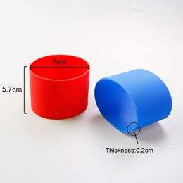 16 couleurs 7,0 cm à tasse en silicone rayures rayures non glissées à manche en verre à manches en verre 70 mm