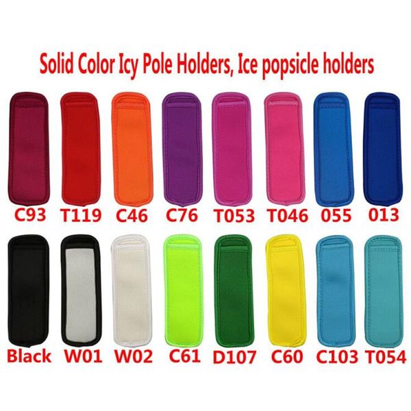 16 colores Bolsas de paletas anticongelantes Herramientas Congelador Polo helado Porta paletas Aislamiento de neopreno reutilizable Bolsa de mangas de hielo para niños Verano FMT2135