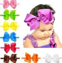 16 couleurs pour bébés filles stretch arc bandeaus Big Big Band Hair Band accessoires de cheveux mignons 6 pouces C17438700110