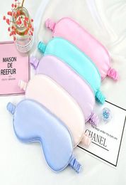 16 colores Blue Rink Silk Sleep Sleep Sleep Mask Sombreado Marca de la máscara de sombra acolchada Viajamiento de los ojos Relájes