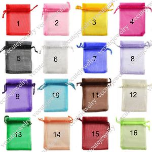 16 couleurs pleines tailles sacs en organza pour faveurs bijoux cadeau baggies pochette mariage petits sacs en vrac fabricant de gros prix pas cher