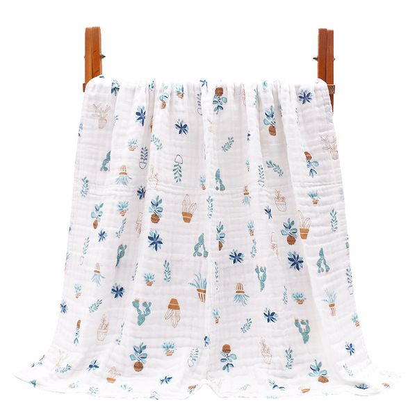 16 couleurs motifs mousseline coton doux six couches 110*110 cm gaze matelassé coton couvertures bébé serviette de bain couverture pour bébé