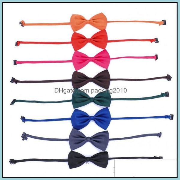 16 couleurs Cravate pour animaux de compagnie Collier de chien Accessoires de fleurs Fournitures de décoration Couleur pure Bowknot Cravate Drop Livraison 2021 Vêtements Maison Jardin Luyn