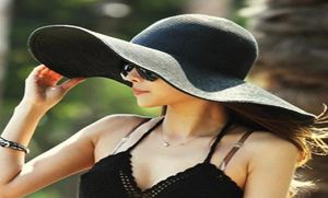 16 cores feminino aba larga chapéu flexível grande chapéu de sol praia chapéus de palha sol senhoras ao ar livre dobrável havaí panamá igreja6784338