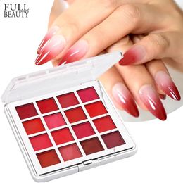16 kleuren nagel glitter gradiënt rood effen pigment nagels kunst wrijven stof UV gel polish magische spiegel manicure decoratie poeder 240127
