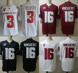 # 16 Gardner Minshew II 3 Tyler Hilinski Washington State College Football Jersey hommes tous cousus