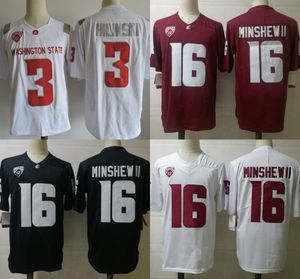 #16 Gardner Minshew II 3 Tyler Hilinski Washington State college voetbalshirt heren, volledig gestikt